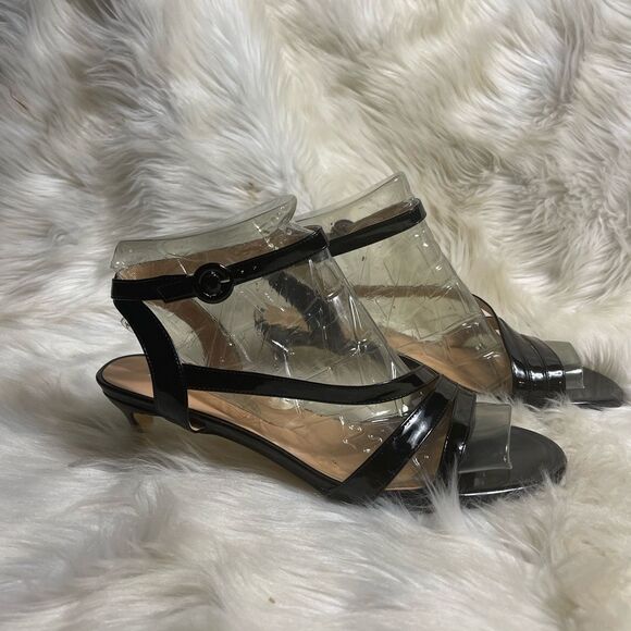 MODENCOCO Black Patent Dress Fashion Open Toe Ankle Strap Strappy Buckle SZ11 - Picture 3 of 12